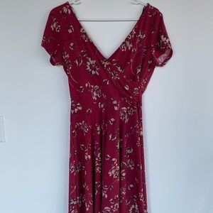 Maroon floral dress